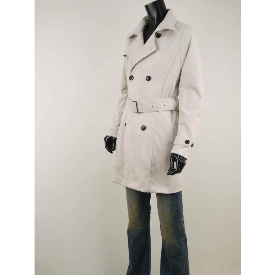 トレンチコート メンズ スウェード ロングコート スエード 秋冬 厚手