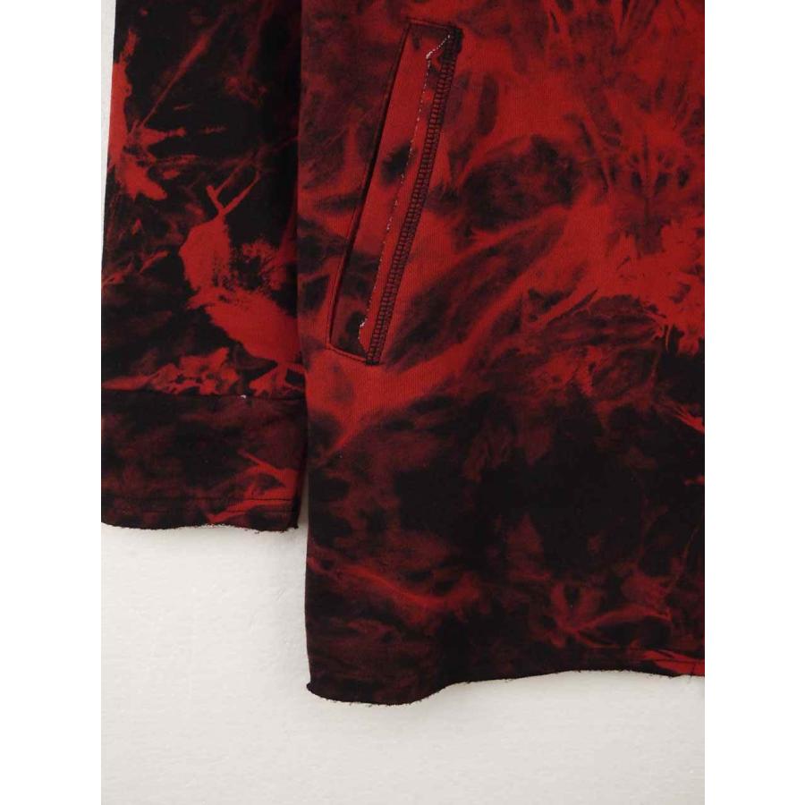 ロングパーカー メンズ タイダイ ムラ染め カットオフ ロング丈