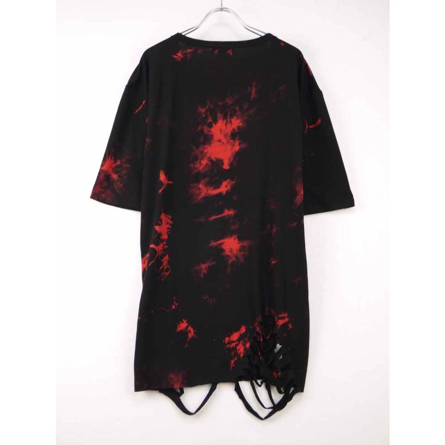 Tシャツ タイダイ メンズ ムラ染め ダメージ加工 クラッシュ トップス