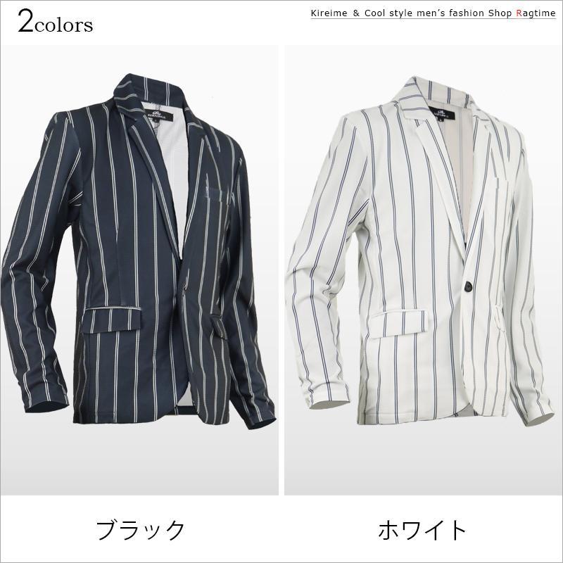 テーラードジャケット メンズ ストライプ ストレッチ ジャケット 大人