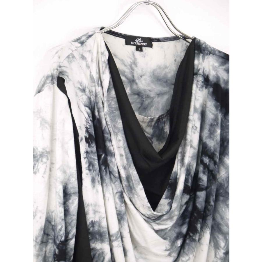 ドレープカットソー メンズ ムラ染め タイダイ ドレープTシャツ