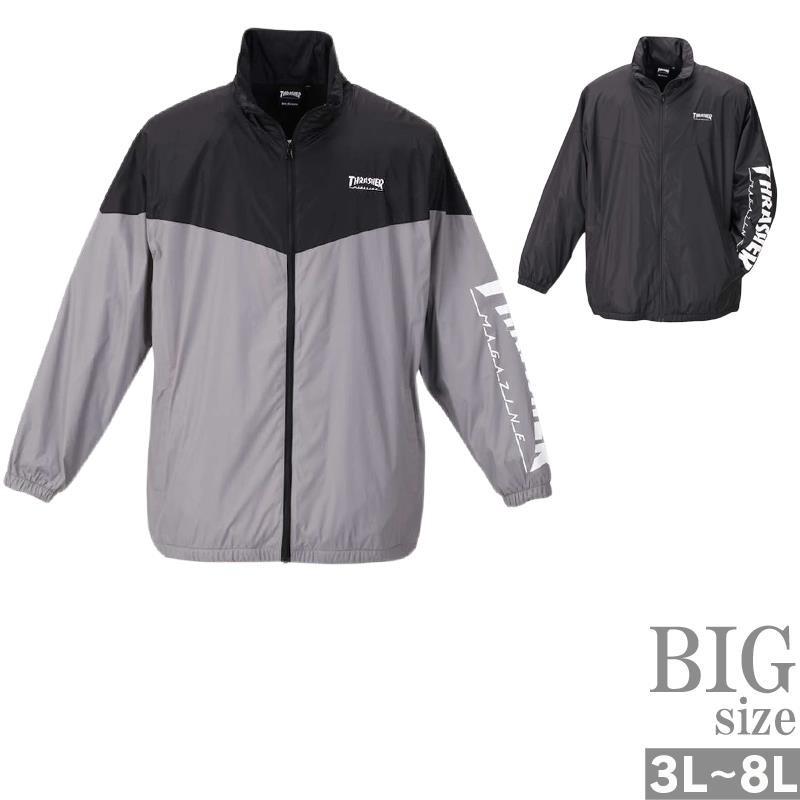 ウインドブレーカー 大きいサイズ メンズ ナイロンジャケット コーチジャケット THRASHER C010827-12 ウインドブレーカー 大きいサイズ メンズ ナイロンジャケット コーチ