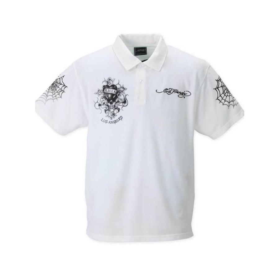 プリント ポロシャツ 大きいサイズ メンズ 半袖 ドクロ スカル ハート