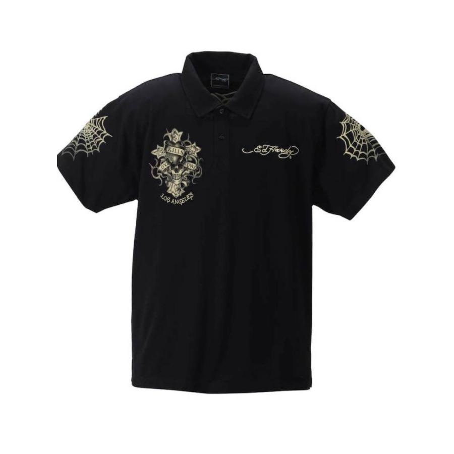 プリント ポロシャツ 大きいサイズ メンズ 半袖 ドクロ スカル ハート