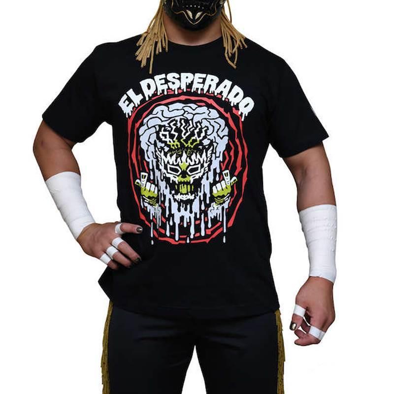 プリントTシャツ 新日本プロレス エル・デスペラード イラスト 半袖