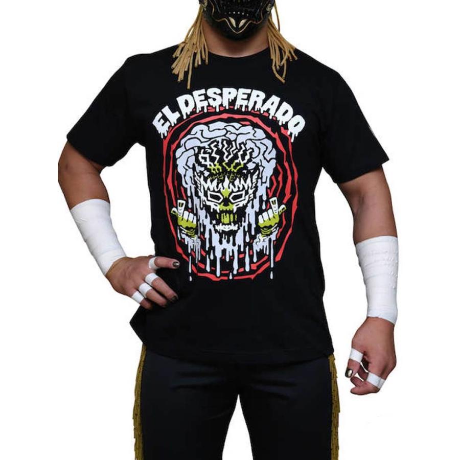 プリントTシャツ 新日本プロレス エル・デスペラード イラスト 半袖