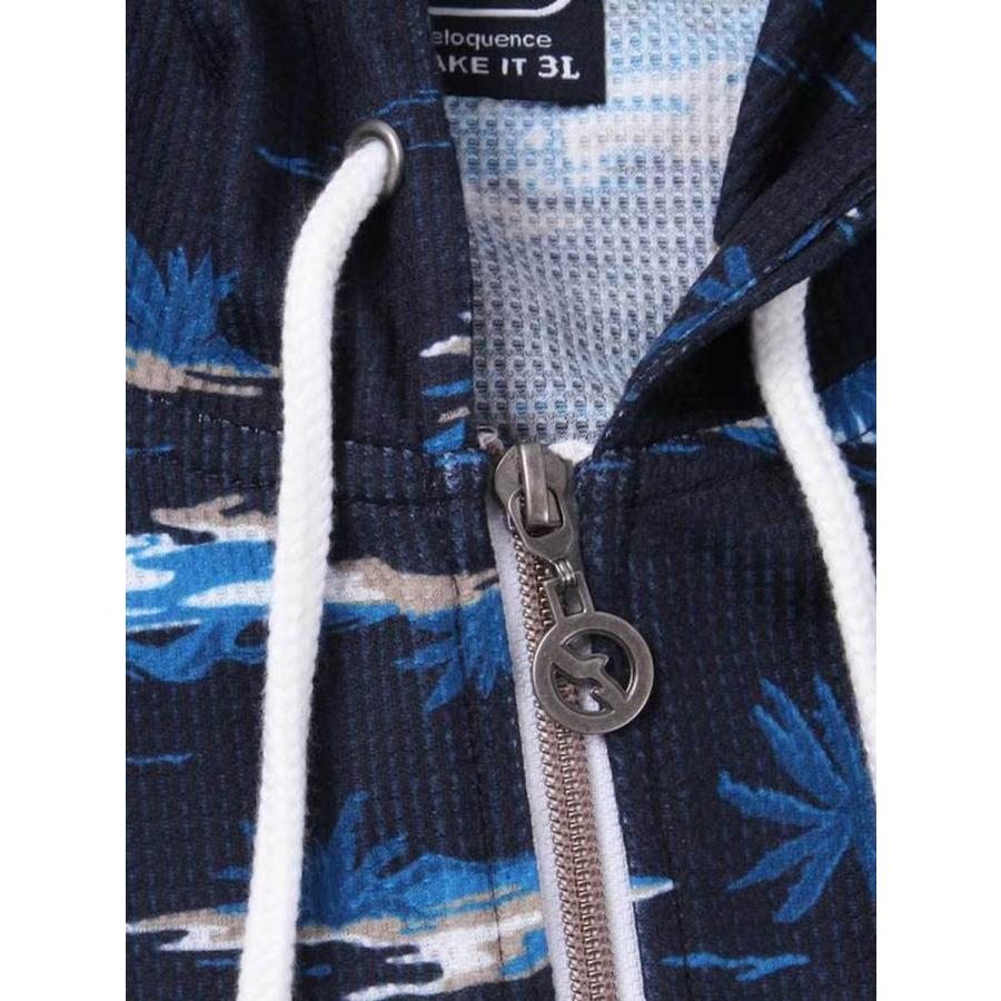 サマーパーカー 大きいサイズ メンズ 半袖パーカー 総柄 プリント