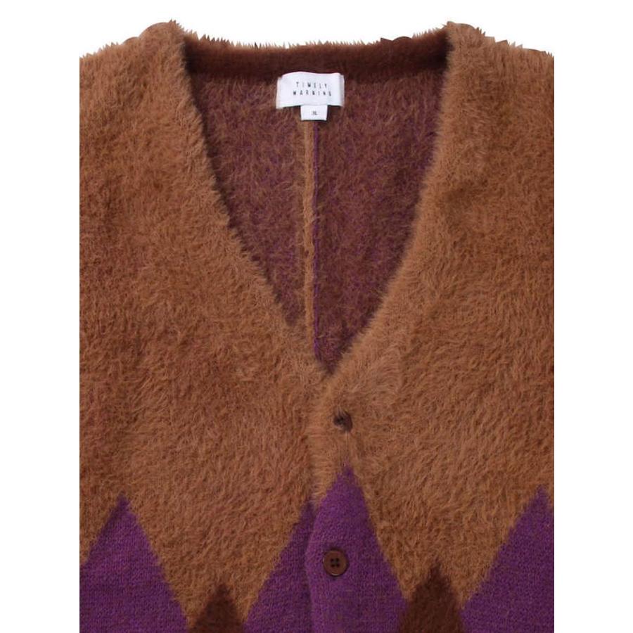 カーディガン ボア 大きいサイズ メンズ アーガイル シャギー ファー フリース 暖か ふわふわ C041024-02 カーディガン ボア 大きいサイズ メンズ アーガイル シャギー ファー