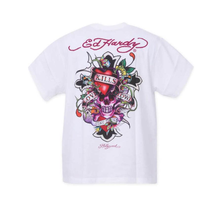 プリントTシャツ 大きいサイズ メンズ 半袖 ED HARDY ドクロ スカル ハート デザインTシャツ C050226-07｜rag001｜04