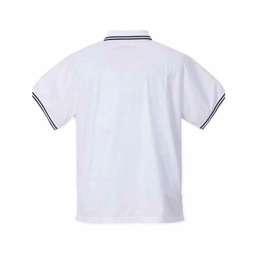 ポロシャツ 大きいサイズ メンズ ハーフジップ SY32 エンボス 総柄