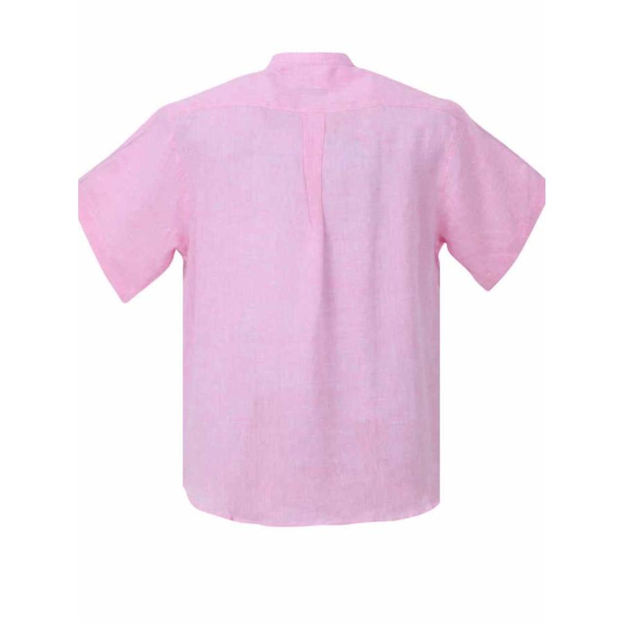 リネンシャツ 半袖 大きいサイズ メンズ 麻シャツ バンドカラー 胸ポケット 日本製 春夏 C050516-04 リネンシャツ 半袖 大きいサイズ メンズ 麻シャツ バンドカラー 胸