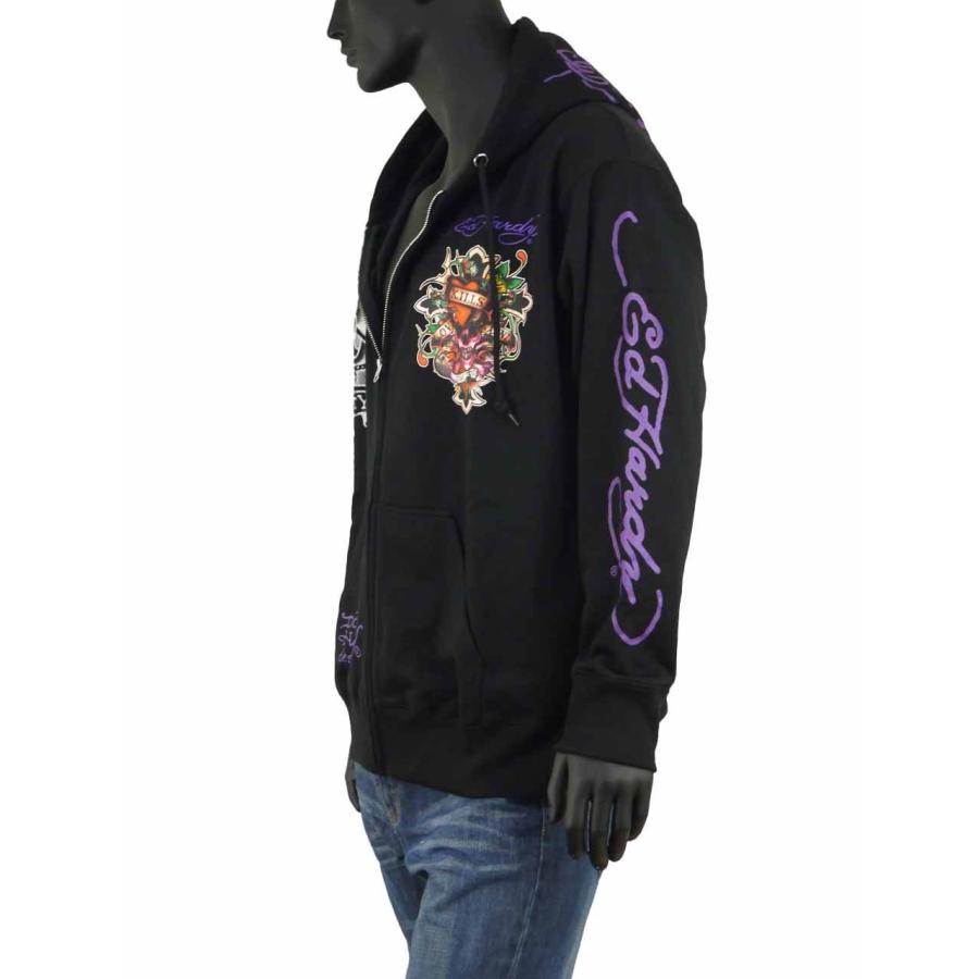 パーカー 大きいサイズ メンズ Ed Hardy ドクロ スカル プリント 刺繍