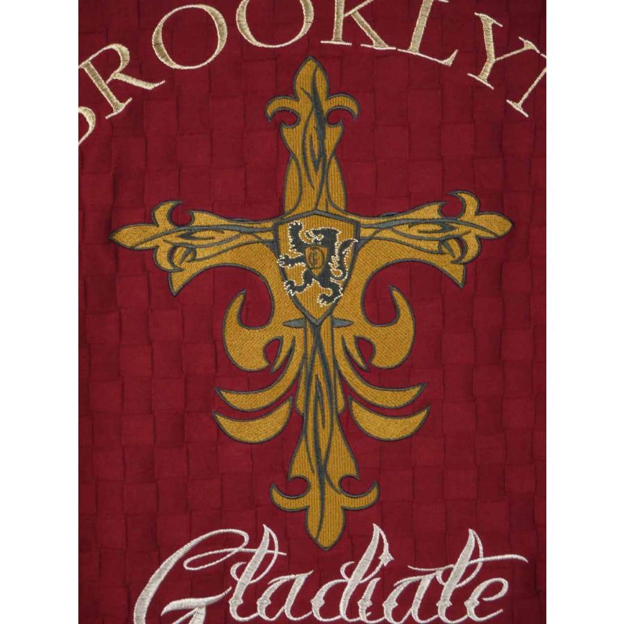 長袖Tシャツ 大きいサイズ メンズ クロス 刺繍プリント ブロック