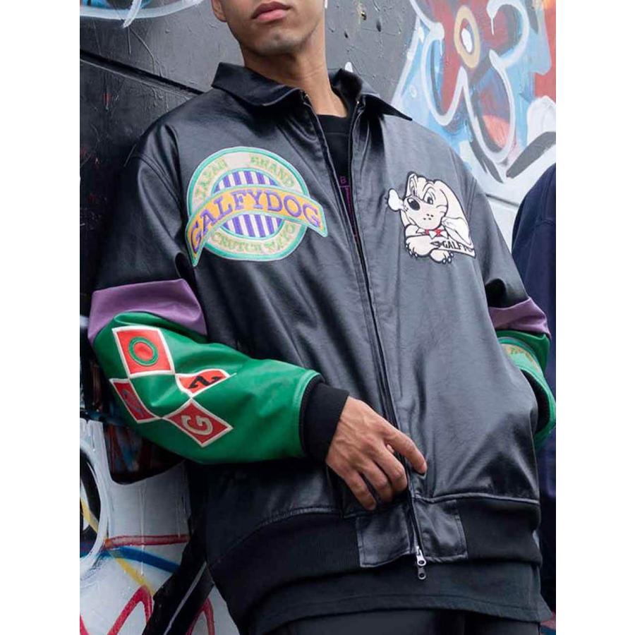 フェイクレザージャケット 大きいサイズ メンズ GALFY ガルフィ 革