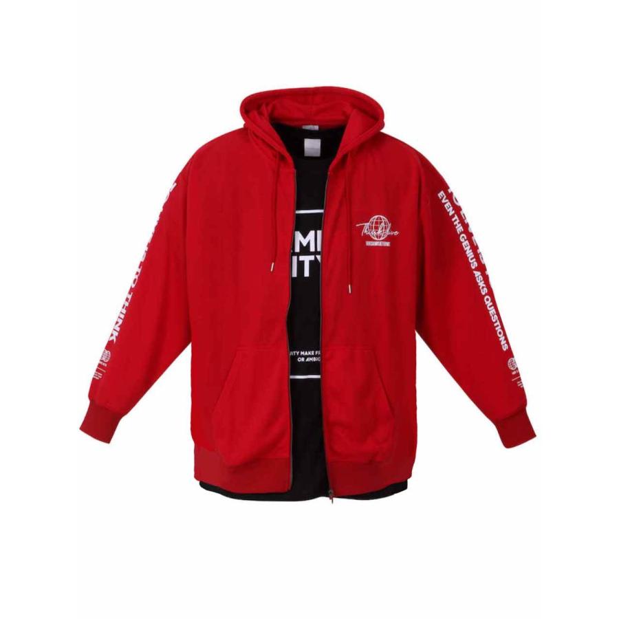 パーカー Tシャツ 大きいサイズ メンズ アンサンブル 2枚組 ロゴ