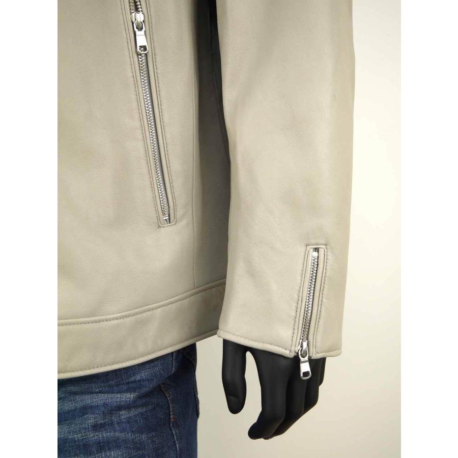 み*み様 TETE HOMME テットオム 羊革 レザーパーカー ダブルジッパー レザージャケット 大きいサイズ メンズ 羊革 シープレザー TETE HOMME