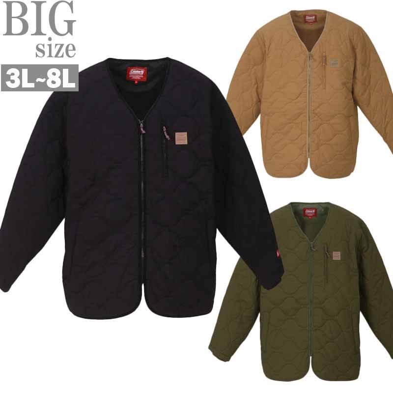 中綿ジャケット 大きいサイズ メンズ キルトジャケット Coleman キルティング 胸ポケット C051121-03 中綿ジャケット 大きいサイズ メンズ キルトジャケット Coleman
