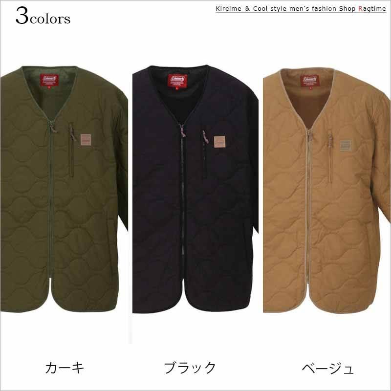 中綿ジャケット 大きいサイズ メンズ キルトジャケット Coleman キルティング 胸ポケット C051121-03_1