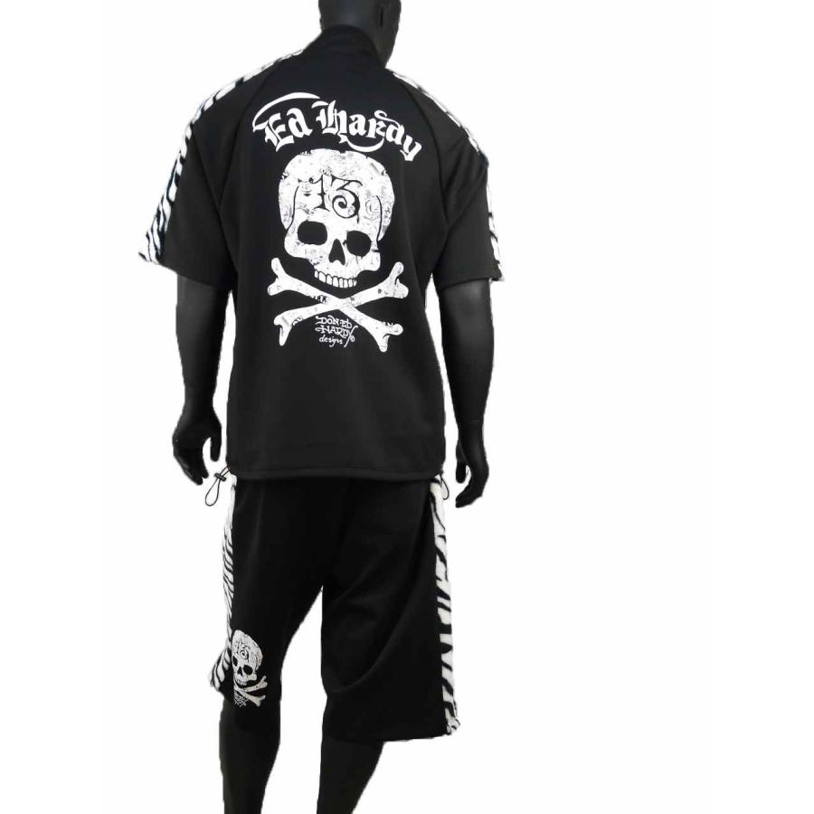 半袖ジャージ 上下 大きいサイズ メンズ ドクロ スカル セットアップ