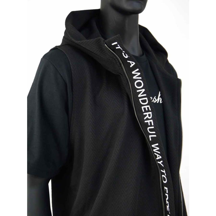 ノースリーブパーカー Tシャツ 大きいサイズ メンズ アンサンブル 2枚