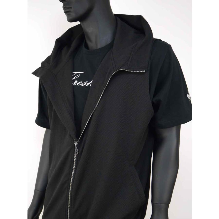 ノースリーブパーカー Tシャツ 大きいサイズ メンズ アンサンブル 2枚