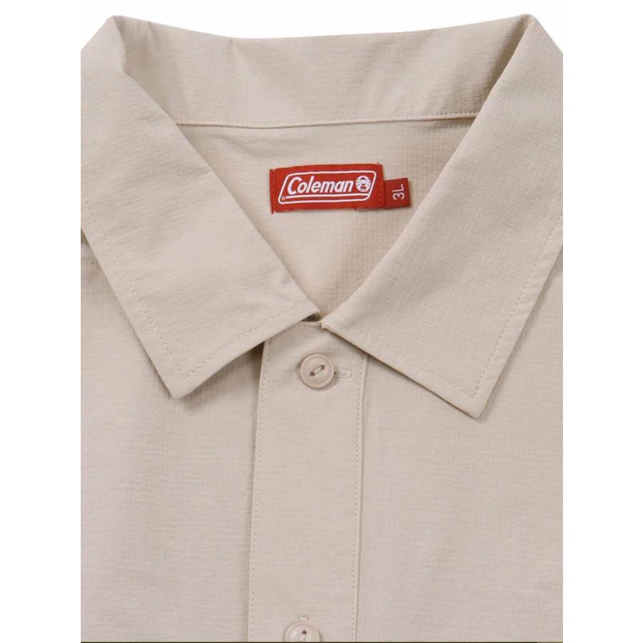 半袖シャツ 大きいサイズ メンズ バイカラー ツートン Coleman ストレッチ 胸ポケット 生地切替 C060611-05 半袖シャツ 大きいサイズ メンズ バイカラー ツートン Coleman