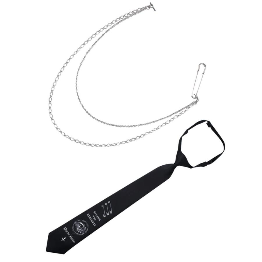 デザインシャツ 長袖 大きいサイズ メンズ ネクタイ チェーン お洒落