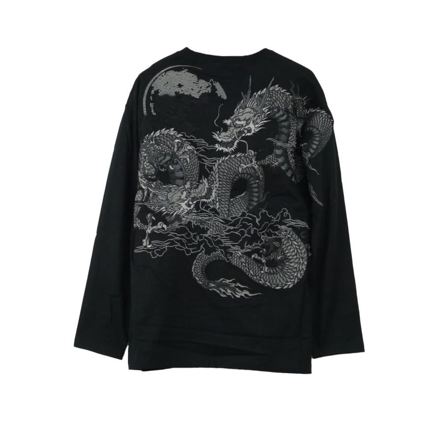 長袖Tシャツ 大きいサイズ メンズ 龍 ドラゴン 刺繍 竜 和柄 絡繰魂