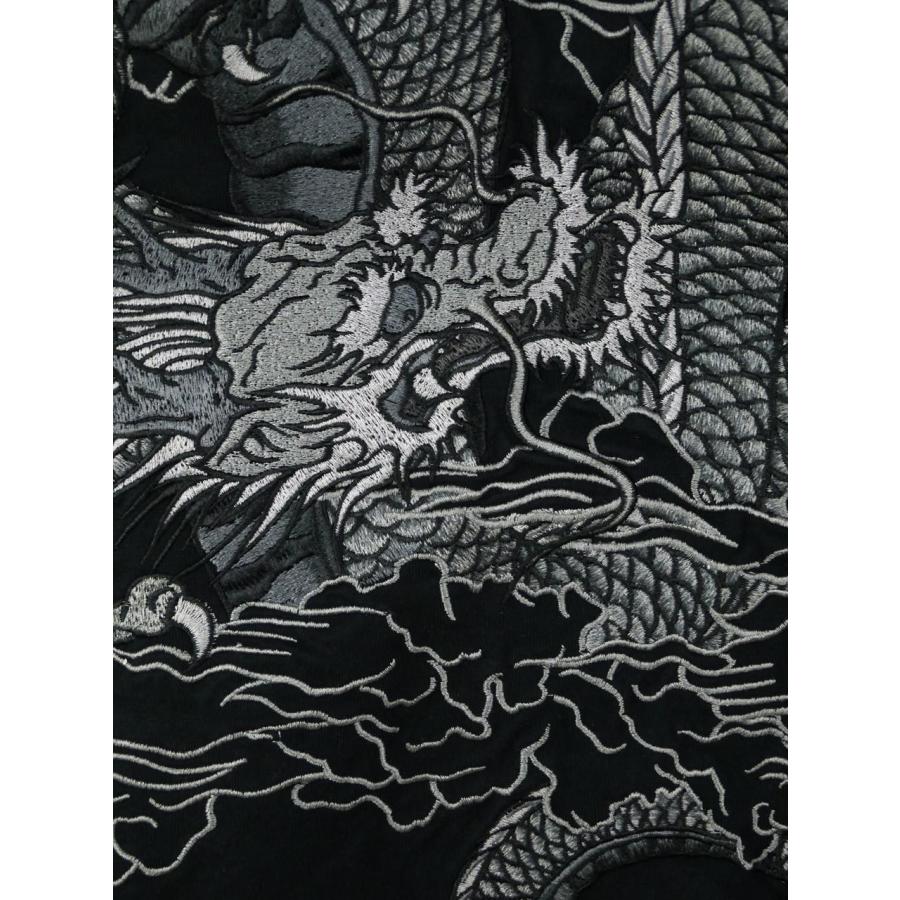 長袖Tシャツ 大きいサイズ メンズ 龍 ドラゴン 刺繍 竜 和柄 絡繰魂