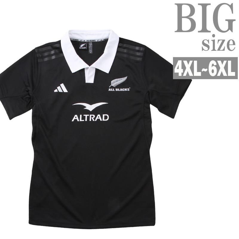 ラガーシャツ 半袖 大きいサイズ メンズ All Blacks adidas