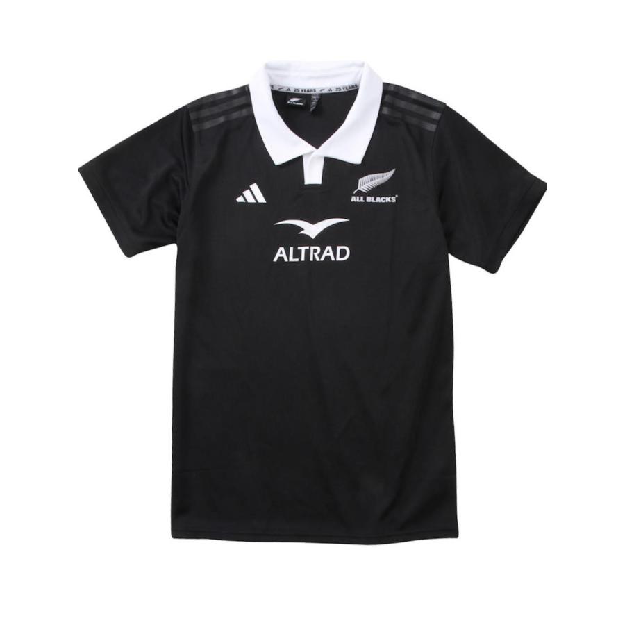 アディダス　オールブラックス　刺繍　半袖　ラガーシャツ 00s adidas “New Zealand ALL BLACKS” S/S Stand Collar Rugby