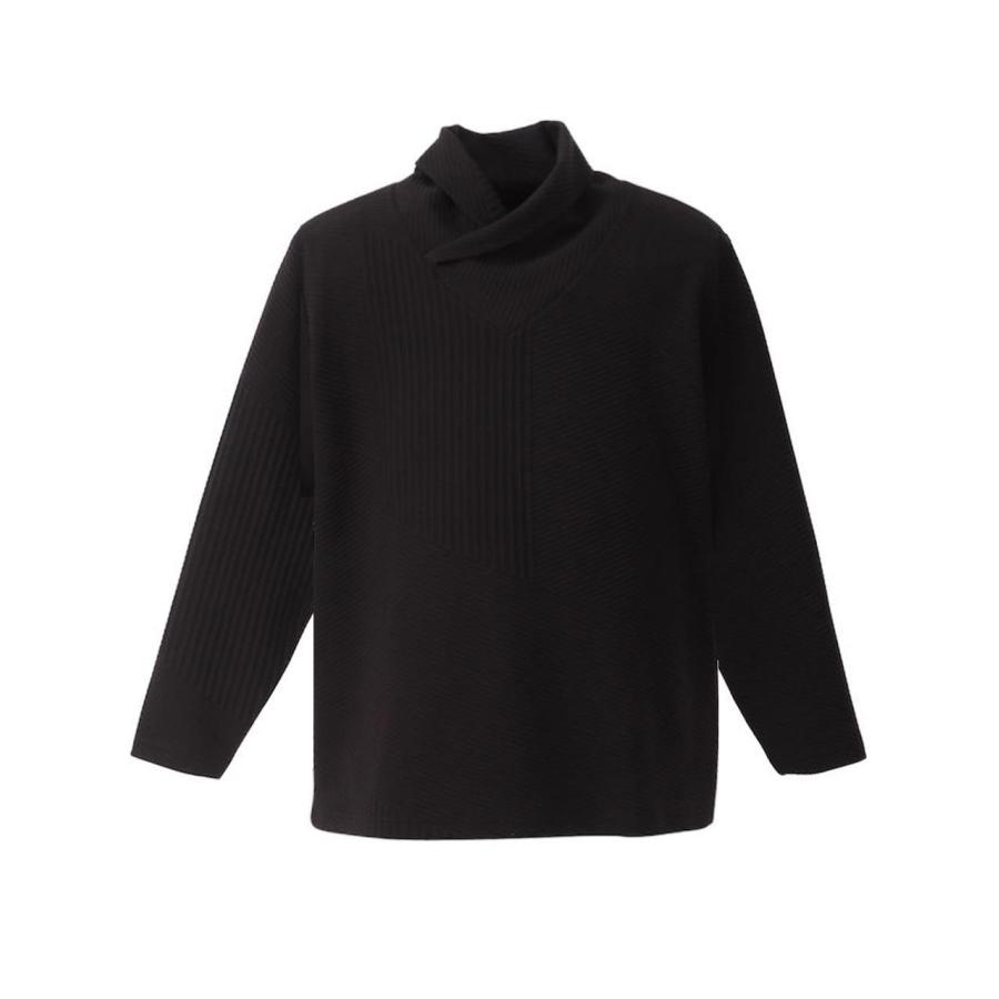 長袖Tシャツ 大きいサイズ メンズ ボリュームネック ロンT お洒落 襟元