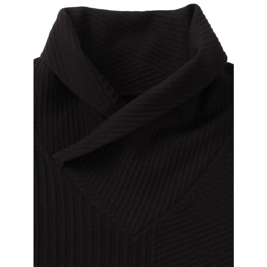 長袖Tシャツ 大きいサイズ メンズ ボリュームネック ロンT お洒落 襟元