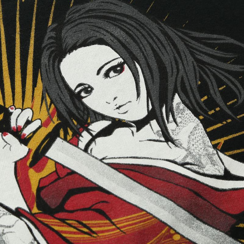 プリントTシャツ 大きいサイズ メンズ 抜刀娘 ガールプリント 凛一刀流