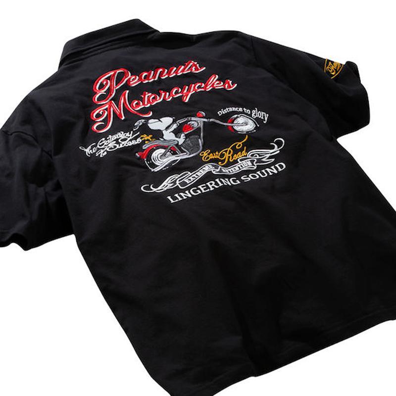 ポロシャツ スヌーピー 大きいサイズ メンズ SNOOPY 刺繍 バイク 半袖 トップス デザイン C070305-08 ポロシャツ スヌーピー 大きいサイズ メンズ SNOOPY 刺繍 バイク 半袖