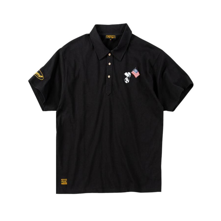 ポロシャツ スヌーピー 大きいサイズ メンズ SNOOPY 刺繍 バイク 半袖