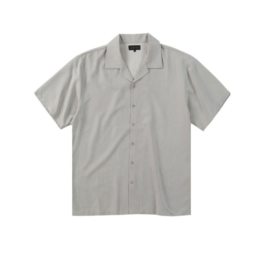 半袖シャツ ポリピーチ 大きいサイズ メンズ ロゴ刺繍 プリント IN THE ATTIC インザアティック C070313-03 半袖シャツ ポリピーチ 大きいサイズ メンズ ロゴ刺繍 プリント IN THE