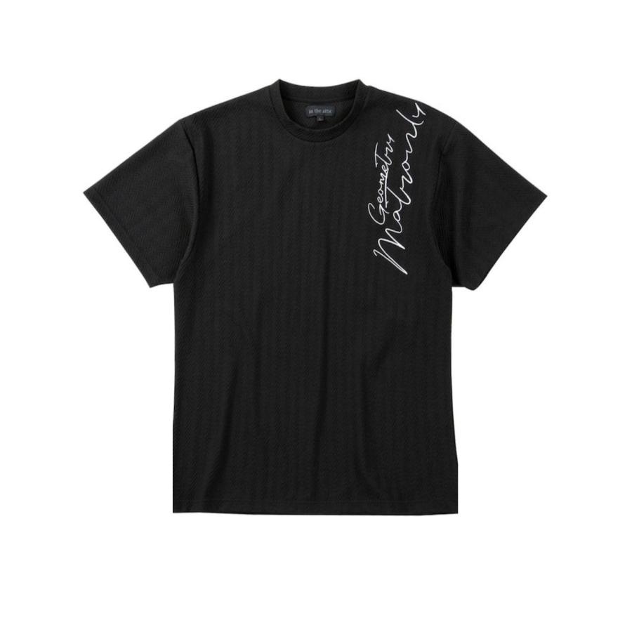 デザインTシャツ ロゴ刺繍 大きいサイズ メンズ ジャガード 半袖 IN