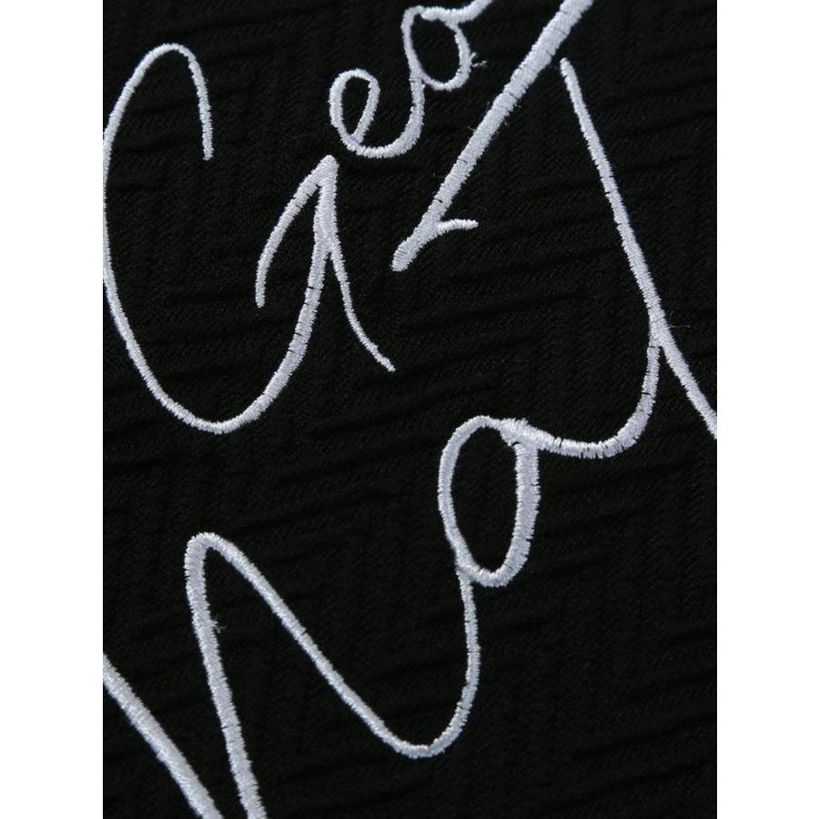 デザインTシャツ ロゴ刺繍 大きいサイズ メンズ ジャガード 半袖 IN