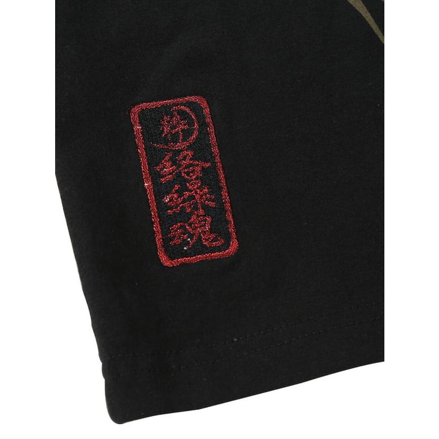 Tシャツ 風神雷神 大きいサイズ メンズ 和柄 絡繰魂 刺繍 Tシャツ 風神雷神 大きいサイズ メンズ 和柄 絡繰魂 刺繍