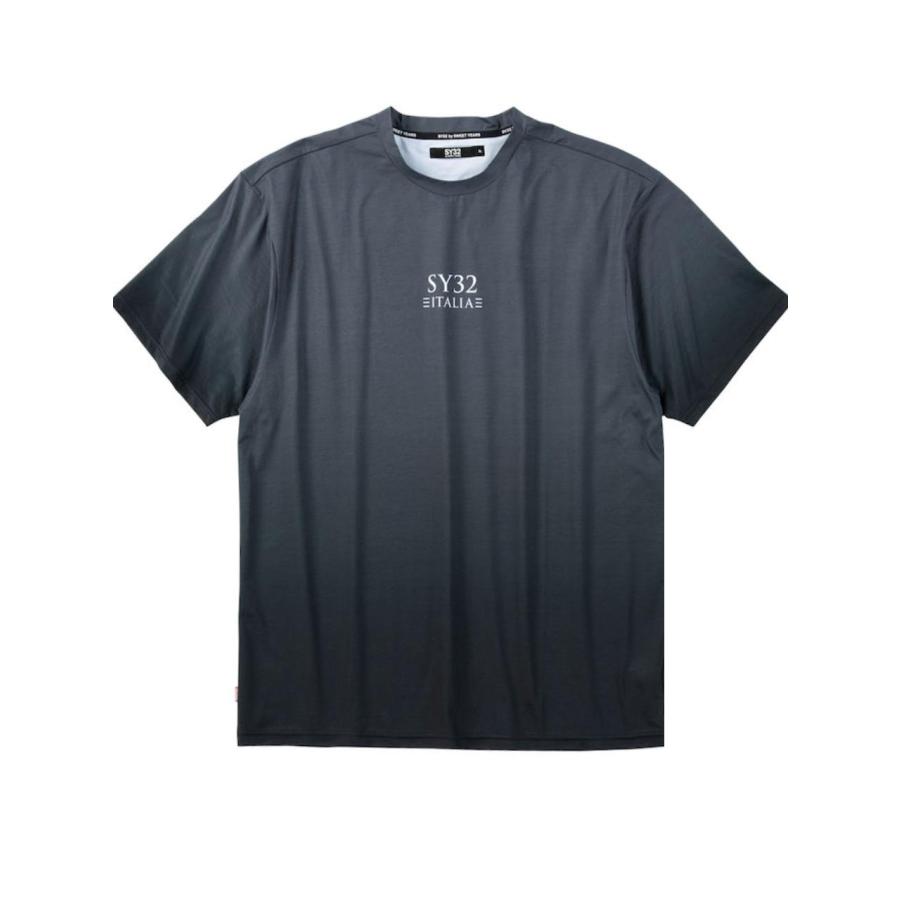 プリントTシャツ SY32 大きいサイズ メンズ ビッグロゴ グラデーション 襟裏消臭 再帰反射 C070317-03 プリントTシャツ SY32 大きいサイズ メンズ ビッグロゴ グラデーション