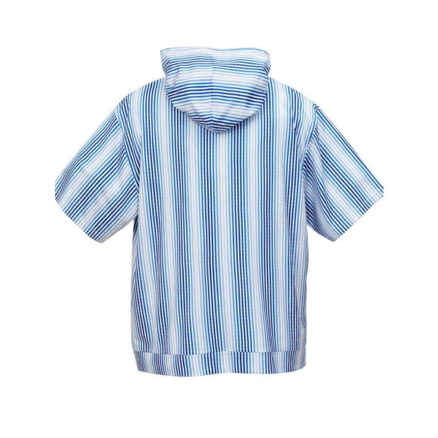 半袖パーカー アンサンブル 大きいサイズ メンズ セット プリントTシャツ 2枚組 ストライプ C070320-01 半袖パーカー アンサンブル 大きいサイズ メンズ セット プリントT