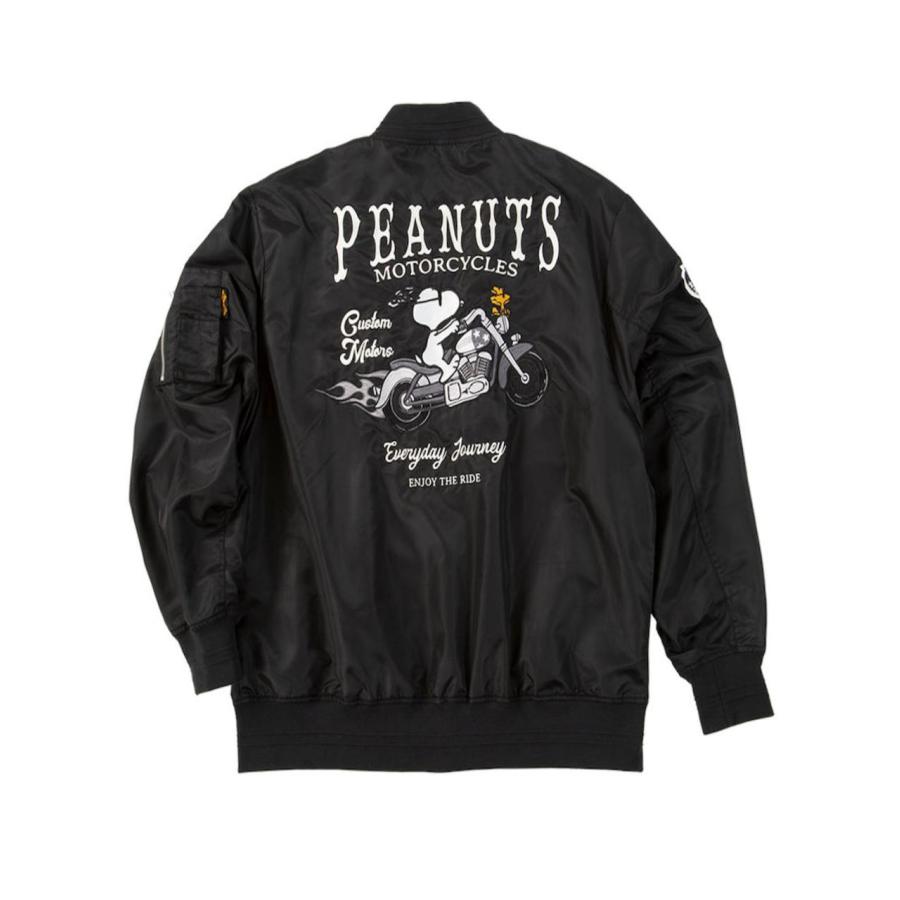 スヌーピー MA-1ジャケット ブラック MA1ジャケット スヌーピー SNOOPY 大きいサイズ メンズ ブルゾン