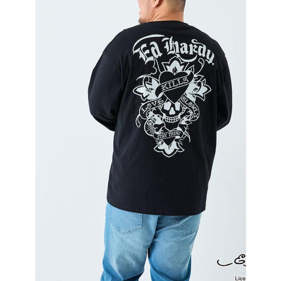 長袖Tシャツ エドハーディ ED HARDY 大きいサイズ メンズ ドクロ 