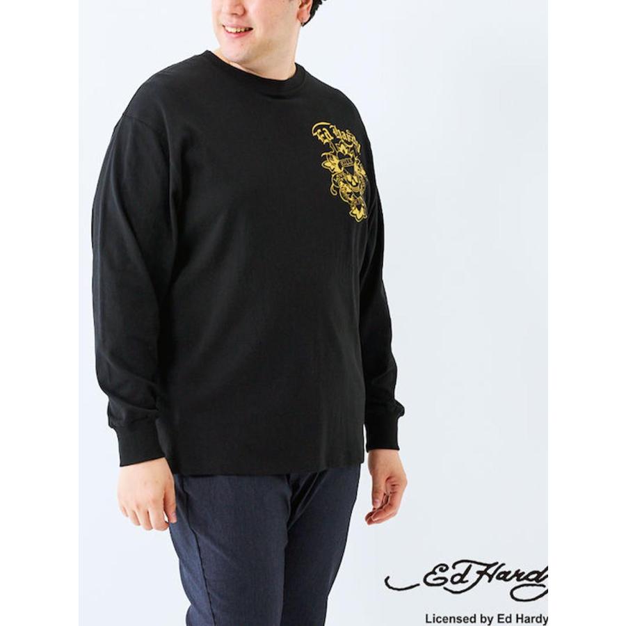 長袖Tシャツ エドハーディ ED HARDY 大きいサイズ メンズ ドクロ 