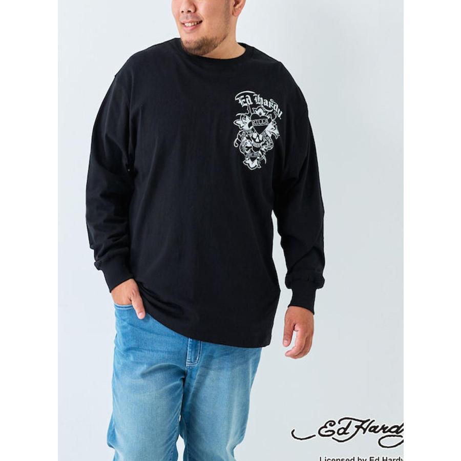 長袖Tシャツ エドハーディ ED HARDY 大きいサイズ メンズ ドクロ