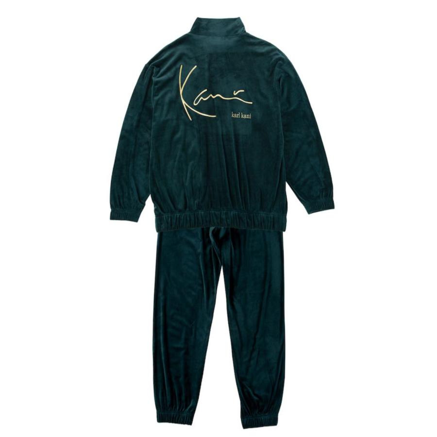 KARL KANI ダークグリーン ベロアセットアップ スウェット 上下 ベロア フリース 大きいサイズ メンズ セットアップ
