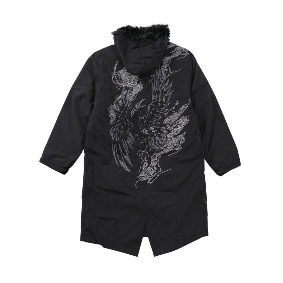 モッズコート 大きいサイズ メンズ DAKU カラス 刺繍 フードファー