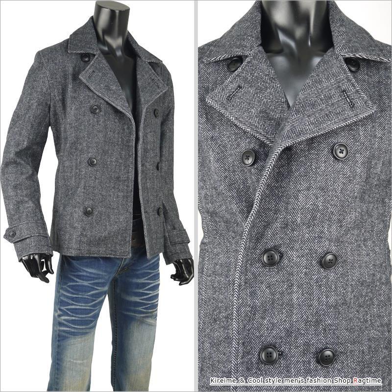 Pコート メンズ ピーコート チェック柄 グレンチェック おしゃれ 大人
