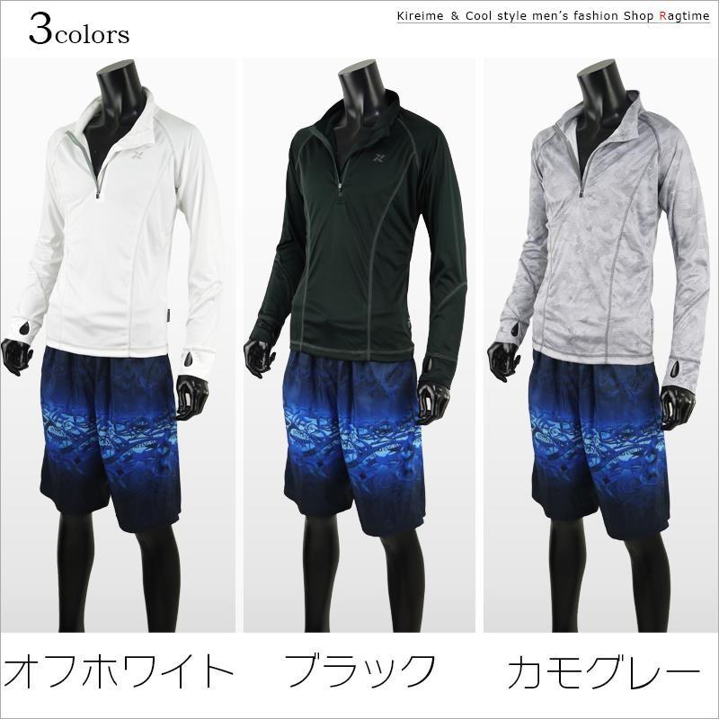 ラッシュガード メンズ ハーフジップ 迷彩 カモフラ 長袖 TULTEX